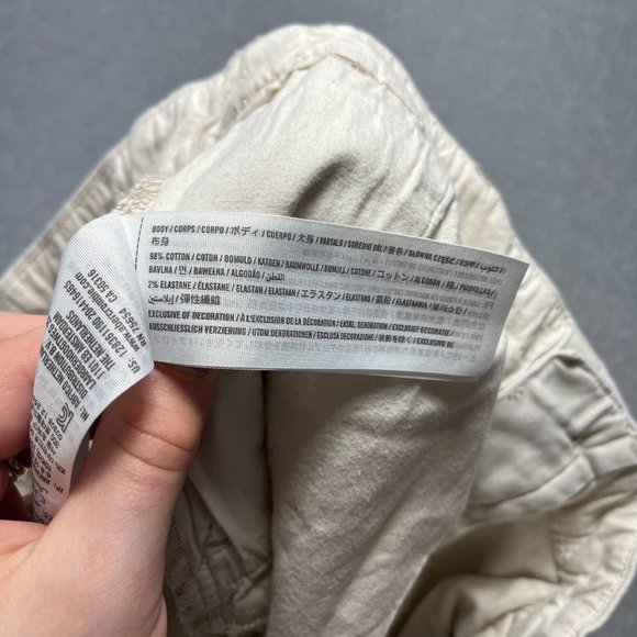 Abercrombie & Fitch Shorts Mens 34 Ivory Chino Flat Front Stretch Cotton Blend - Picture 8 of 9